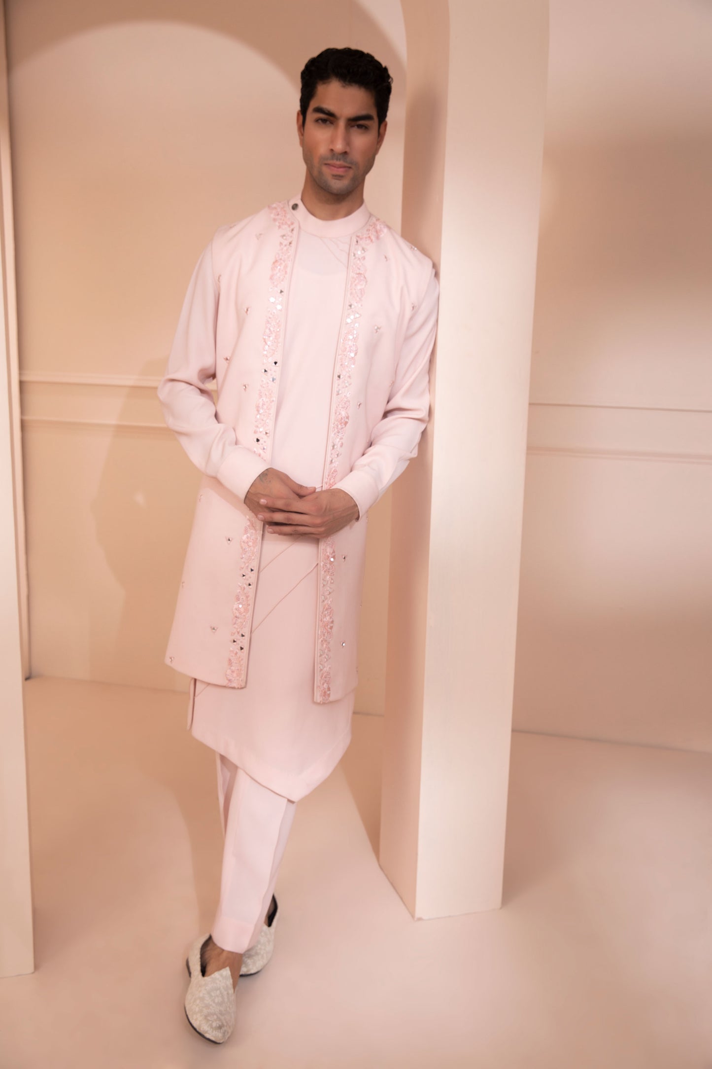 Pink color kurta pajama set