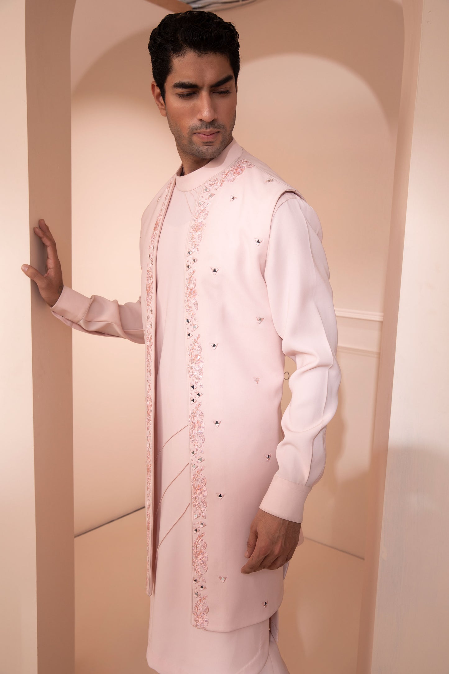 Pink color kurta pajama set